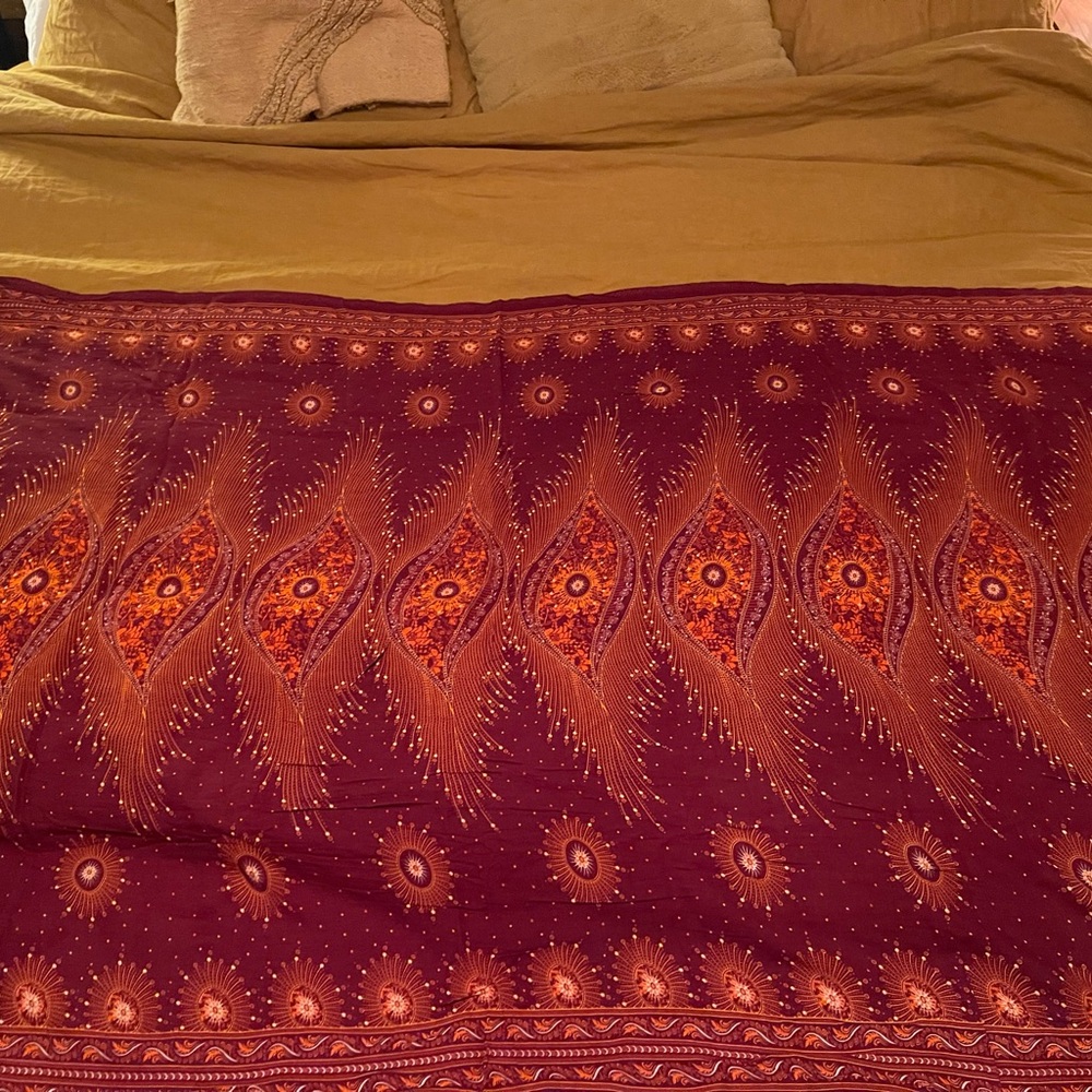 Bohemian Maroon and Orange sarong